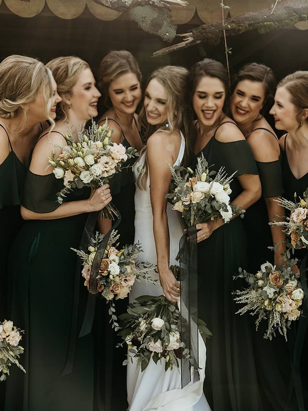 Colorful V-neck Spaghetti Strap Off Shoulder Chiffon Long Bridesmaid Dress, BD3031