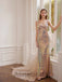 Elegant Strapless Sleeveless Sheath Long Prom Dress, PD3595