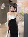 Sexy Strapless Sleeveless Side slit Sheath Long Prom Dress, PD3598