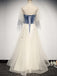 Elegant Formal Short Sleeves Sweetheart Velvet Top A-line Long Prom Dress, PD3287