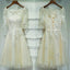 New Arrival lace with half sleeve knee-length elegant casual lace up back homecoming dresses, BD00149