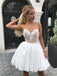 Pretty Spaghetti Strap Lace Appliique A Line Short Homecoming Dress, BTW289