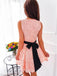 Blush Pink V Neck Sleeveless Lace Mini Short Homecoming Dresses, BTW297