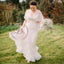 Elegant Ivory Lace Fashion Shawl V-back V-neck Mermaid Train Wedding Dresses, AB1121