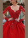 Illusion Lace Long Sleeve V-neck A-line Long Prom Party Dress, Ball Gown, PD3092