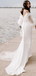 Off-shoulder Long Sleeve Sweetheart Slit Mermaid Trail Long Wedding Dress, WD3029