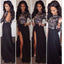 New Arrival Long Sleeve Sequined Open Back See Through With Slip Side Prom Dresses. PD0250
