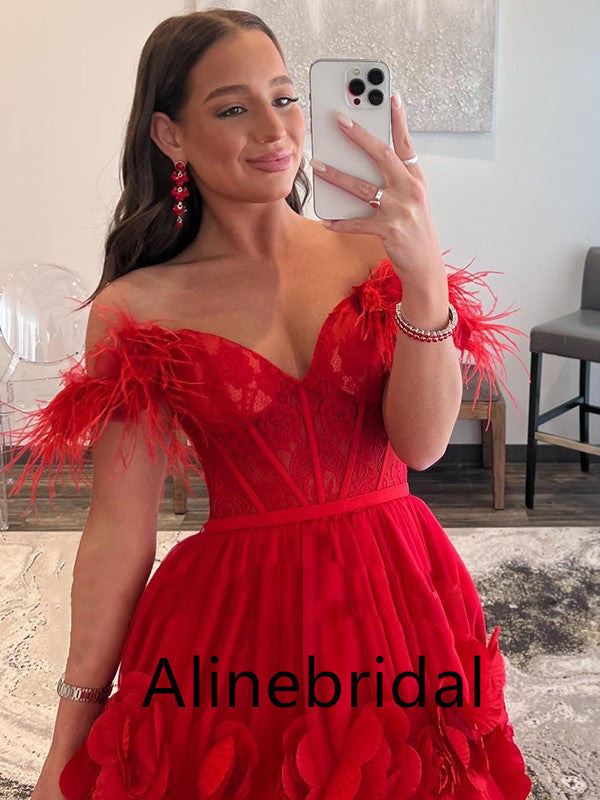 Sexy Sweetheart Off shoulder A-line Long Prom Dress, PD3564