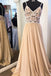 Unique Embroidered Backless Lace Up Tulle A Line Long Evening Prom Dresses, PD0024