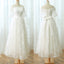 Off Shoulder Sabrina Neck Full Lace Half Sleeve Elegant Ankle-Length Wedding Dress, AB1102
