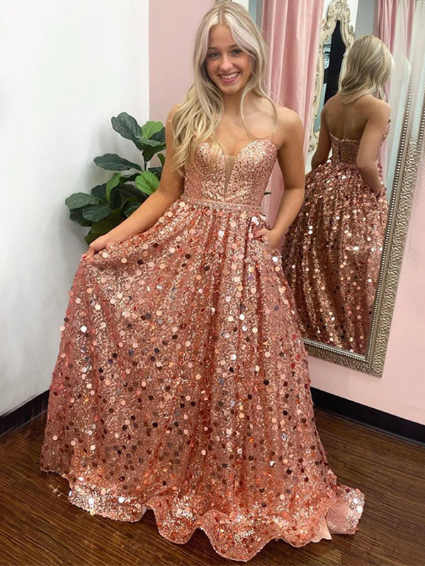 Johnathan Kayne 2044 Size 10 Rose Gold Metallic Mermaid Prom Dress Pag –  Glass Slipper Formals