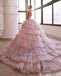 Elegant V-neck Sleeveless A-line Long Prom Dress, PD3616