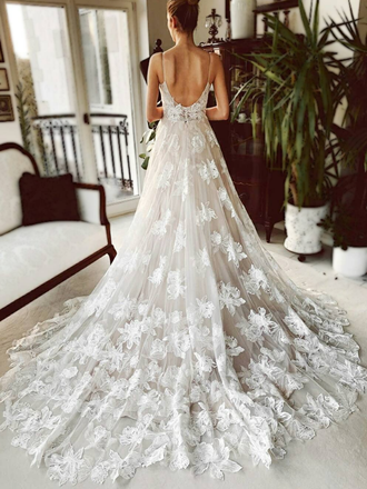 Sexy Luxury Strapless Sweetheart Mermaid Lace Long Train Wedding Dress –  AlineBridal