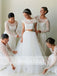New Arrival Two Piece Short Sleeves Round Neck Ivory Lace Tulle  Wedding Dresses, AB1139
